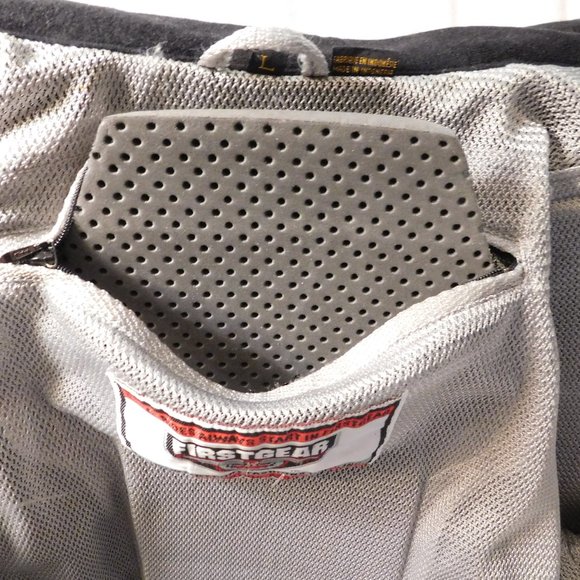 FIRST GEAR Hyper Tex Black Padded Motorcycle Jacket Size Large - Picture 12 of 13